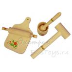 фото посуды для кукол Кухонный набор расписной большой