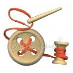 Игрушки шнуровки Пуговица- шнуровка неокрашенная с катушкой