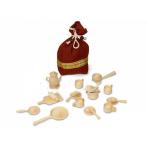 фото посуды для кукол Деревянная посуда миниатюрная в тканевом мешочке