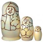 матрешки для творчества Набор Распиши матрёшку Снеговик 3 в 1, 11 см