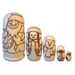 матрешки для творчества Набор Распиши матрёшку Дед Мороз  5 в 1, 15 см
