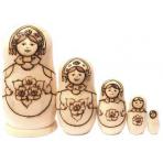 матрешки для творчества Набор Распиши матрёшку Девочка в Кокошнике 5 в 1, 15 см