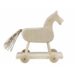 Деревянные каталки Каталка лошадка на платформе (неокрашенная)