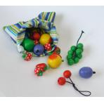 Деревянные продукты питания Набор фруктов в мешочке