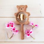 Деревянные погремушки Погремушка с колечками Медвежонок