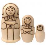 матрешки для творчества Матрешка с выжиганием. Традиция 2. трёхместная (3 в 1, выс. 11 с