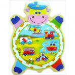 Геометрические пазлы, мозайки Пазл Транспорт в коровке