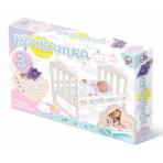 Мебель для кукол Кроватка деревянная для куклы (белая)