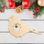 Новогодние игрушки Подвеска с колокольчиком Снегирь