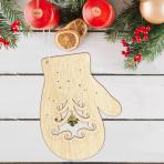 Новогодние игрушки Подвеска с колокольчиком Варежка