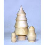 Фото новогодних подвесок Елка матрешка 3 в 1 для росписи