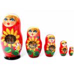 Русские классические матрешки Матрешка 5 в 1 с подсолнухом или с васильками