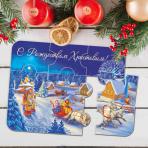 Фото новогодних подвесок Магнитный пазл Рождество в деревне