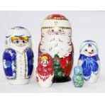 Фото новогодних подвесок Матрешка Дед мороз 5 в 1