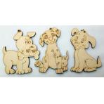 Новогодние игрушки Набор подвескок 3 Собачки под роспись