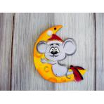 Новогодние игрушки Елочная подвеска Мышонок на сыре