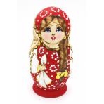 Русские классические матрешки Матрешка  Девушка с косой 5 в 1 с выжиганием
