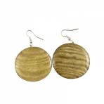 фото  Серьги круглые деревянные
