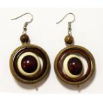 Украшения из дерева Серьги Круглые №4