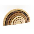 детские конструкторы Радуга пирамида  из разных пород дерева