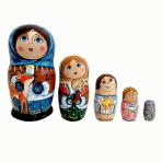 Фото новогодних подвесок Матрешка Рождество 5 мест