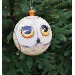 Колокольчики и шары из дерева Шар на елку Полярная Сова 100мм