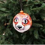 Колокольчики и шары из дерева Шар на елку Лиса 70мм