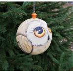Колокольчики и шары из дерева Шар на елку Полярная Сова 70мм