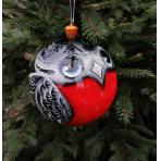 Колокольчики и шары из дерева Шар на елку "Снегирь" 70мм