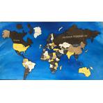  Карта мира деревянная цветная многоуровневая( 180*108) EN