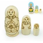 матрешки для творчества Матрешка с выжиганием. Традиция. трёхместная (3 в 1, выс. 11 см)