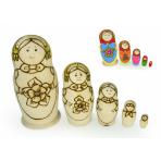 матрешки для творчества Матрешка с выжиганием. Традиция.  Пятиместная (5 в 1, выс. 15 см