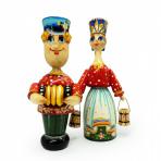 Деревянные фигурки&nbsp;Фигурки из дерева мужчины и женщины с авторской росписью