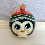 Колокольчики и шары из дерева Шар на елку Пингвин 70мм