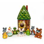 Деревянные фигурки Шкатулка с фигурками по сказке Теремок