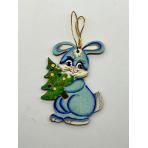 Фото новогодних подвесок Елочное украшение-подвеска Заяц с елочкой