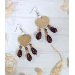 Украшения из дерева Серьги Сердечко №1