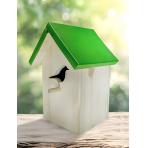 Скворечники и кормушки Скворечник WoodFun Птичка c зеленой крышей, натуральное дерево, 31x21x16 см