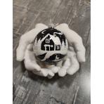  Новогодний  шар Белый домик в лесу8см