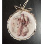  Новогодний декор круглый Дед Мороз2 (спил дерева 11,5 см)