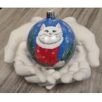  Новогодний шар Котик