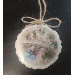  Новогодний декор круглый Каток (спил дерева 7,5 см)