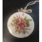  Новогодний декор круглый Цветок (спил дерева 8,5 см)