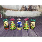 Новогодние игрушки&nbsp;Новогодний набор 5 предметов Дед Мороз и Елочки